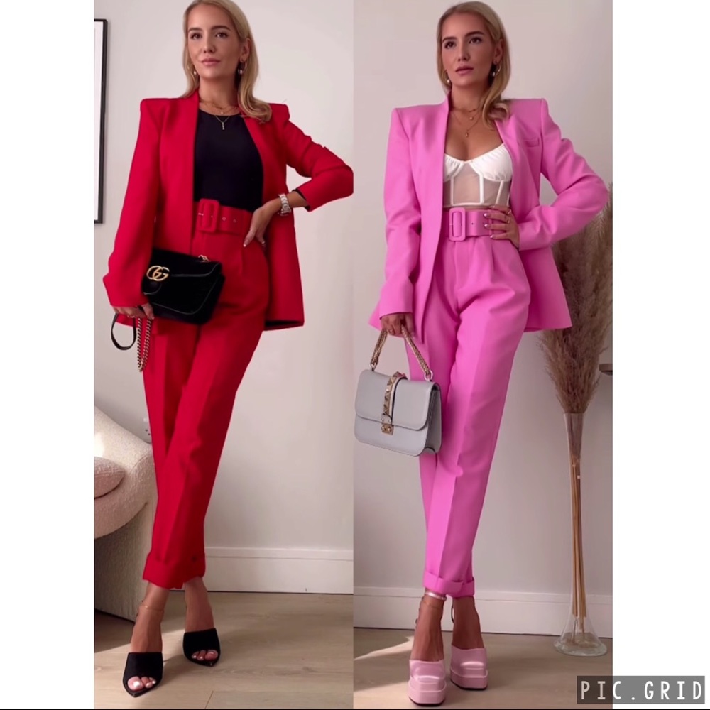 High waisted belted pants - Picture 6 of 17